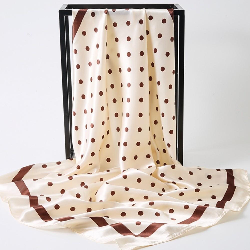 90X90CM Square Scarf Dot Printed Imitation Silk Scarfs New Femme Turban  Bag Accessories