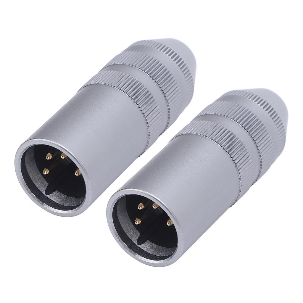 2Pcs 4 Pin XLR Male to 4.4mm Balanced Female Adapter XLR Male to 4.4mm Female Adapter for Microphones Mixers Active