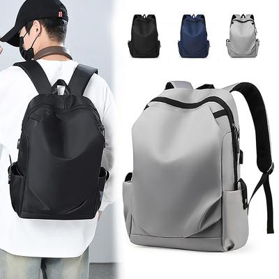 Zaino Scolastico Studentesco di Grande Capacità Casual Monocolore Materiale Oxford Uomo Nuovo Zaino Semplice Multifunzionale