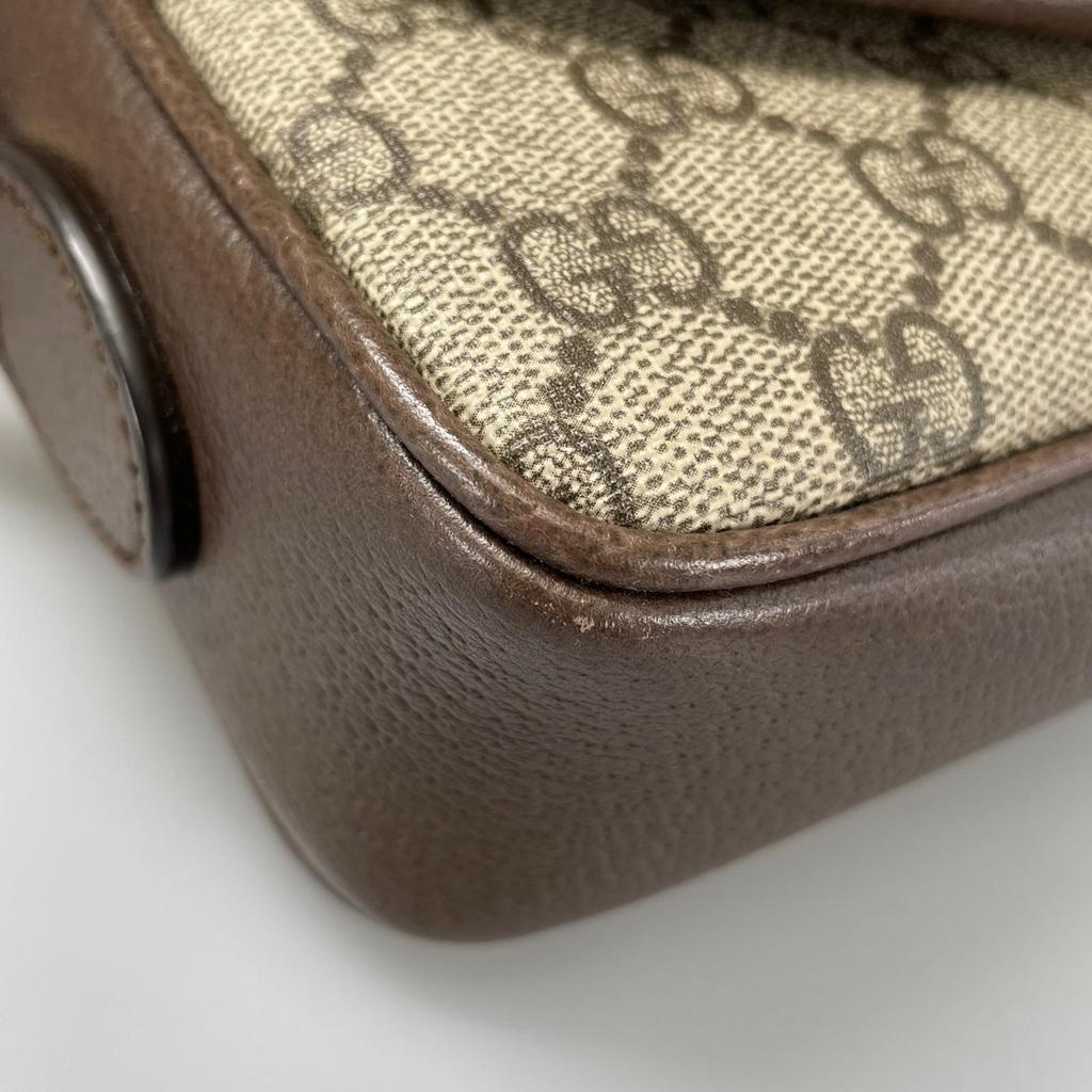 Gucci GG Supreme Shelly Line 772239 Shoulder Bag Brown Women Used