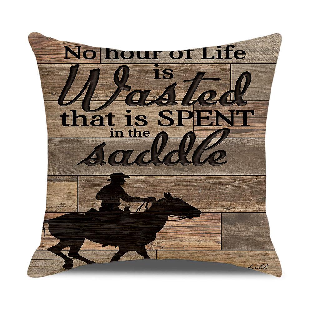 Retro American Wooden Board Letters Admonishment Digital Printing Linen Pillowcase New Home