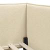 L Shaped Bed Frame with Headboard Cream 100 X 200 Cm Fabric