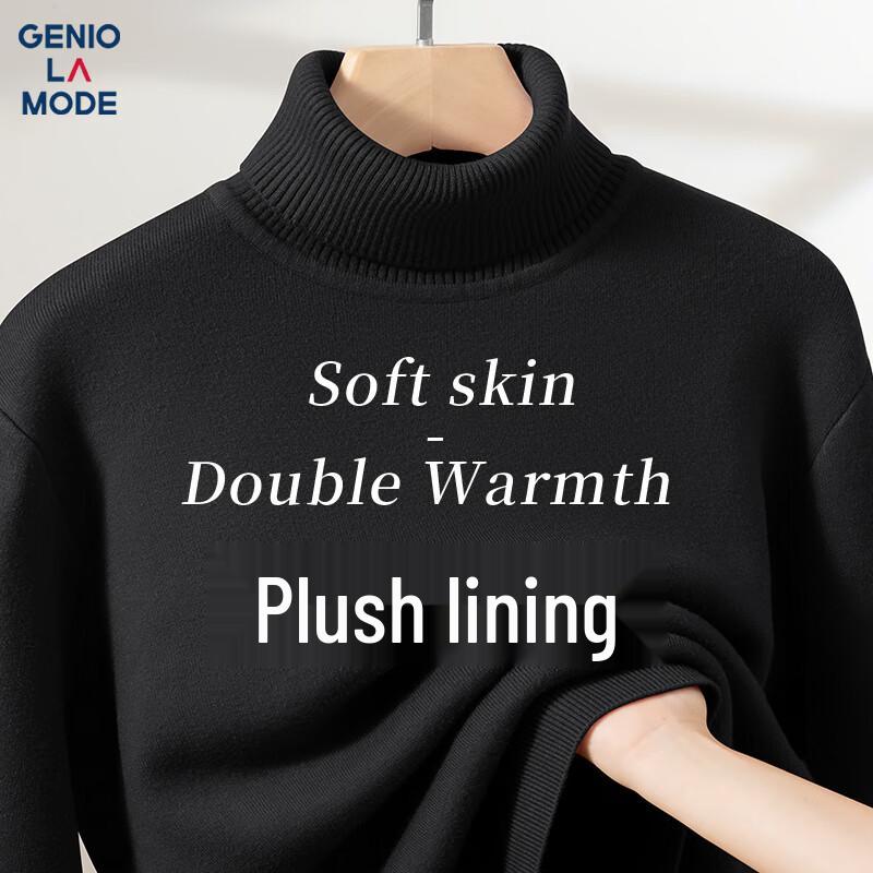 

GENIOLAMODE Men s Winter Fleece-Lined Turtleneck Sweater 3XL