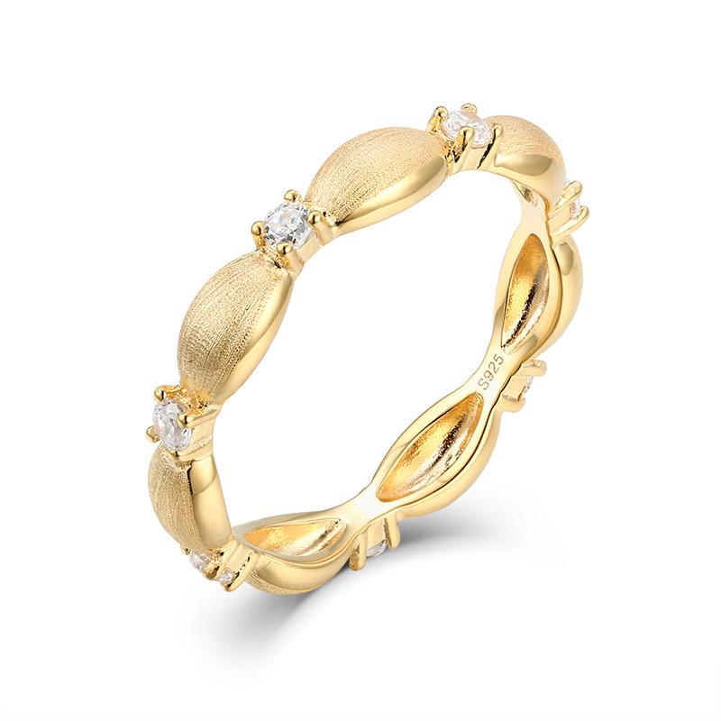 Medieval classic brushed ring women's new Italian craftsmanship retro niche design high-end rice ring