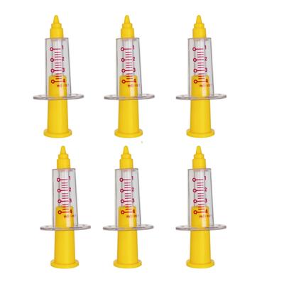 Stříkačka Hračka Plastový Model Vzorek Měření Injekce Děti Lékařský Set Lékař Sestřička 6 Kusů x 6 (Žluté dílky) [Produkt]