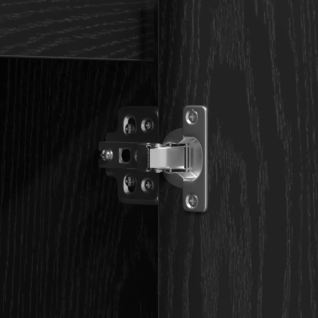 Sideboard in Black Oak Look 71 x 34.5 x 75 cm Particleboard