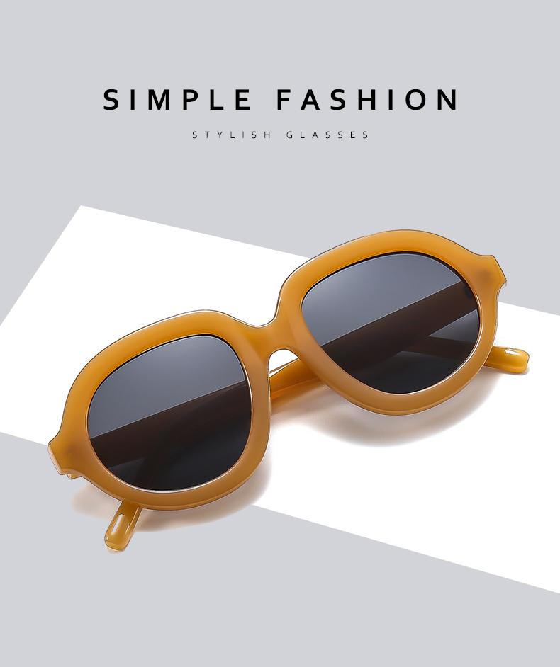 Retro Women Oval Sun Glasses Classic Black Men Fashion Brand Eyeglasses Minimalist Design Frame Street Shooting Fashion Eyewear