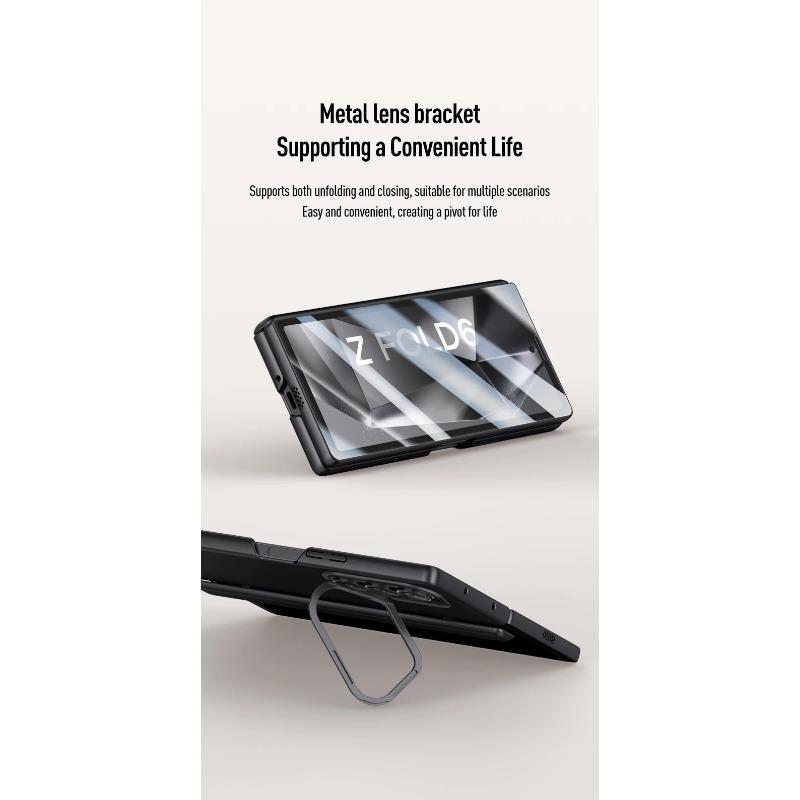 Hard PC Hinge Protection Phone Cover for Samsung Galaxy Z Fold 6 Case with Screen Protector Bracket