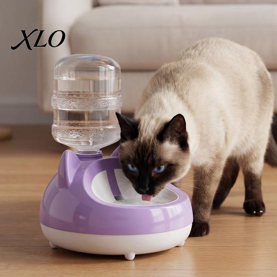 Easy To Clean Cat Water Supply Automatic Dispenser, Auto Refill Pet Feeder, Cute Hygienic Dispenser Ear Design, Bottle Adapter Threaded Bowl for Cats