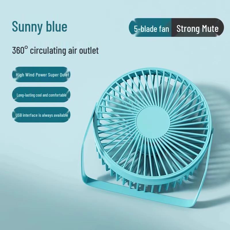 High Power Silent USB Desktop Fan with 5-8 Inch Blades for Office and Home Use