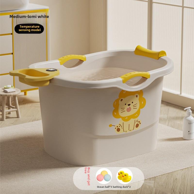 0-15 Year New Durable Newborn Baby Can Sit Bath Tub with Digital Temperature Sensing Bathtub Toddler Infant Bathroom Basin Bath