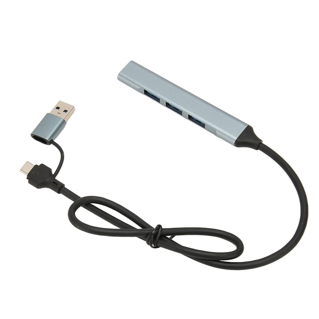 Type C Hub 4 Ports 5Gbps Aluminium Alloy Plug and Play Space Gray USB 3.0 Docking Station for