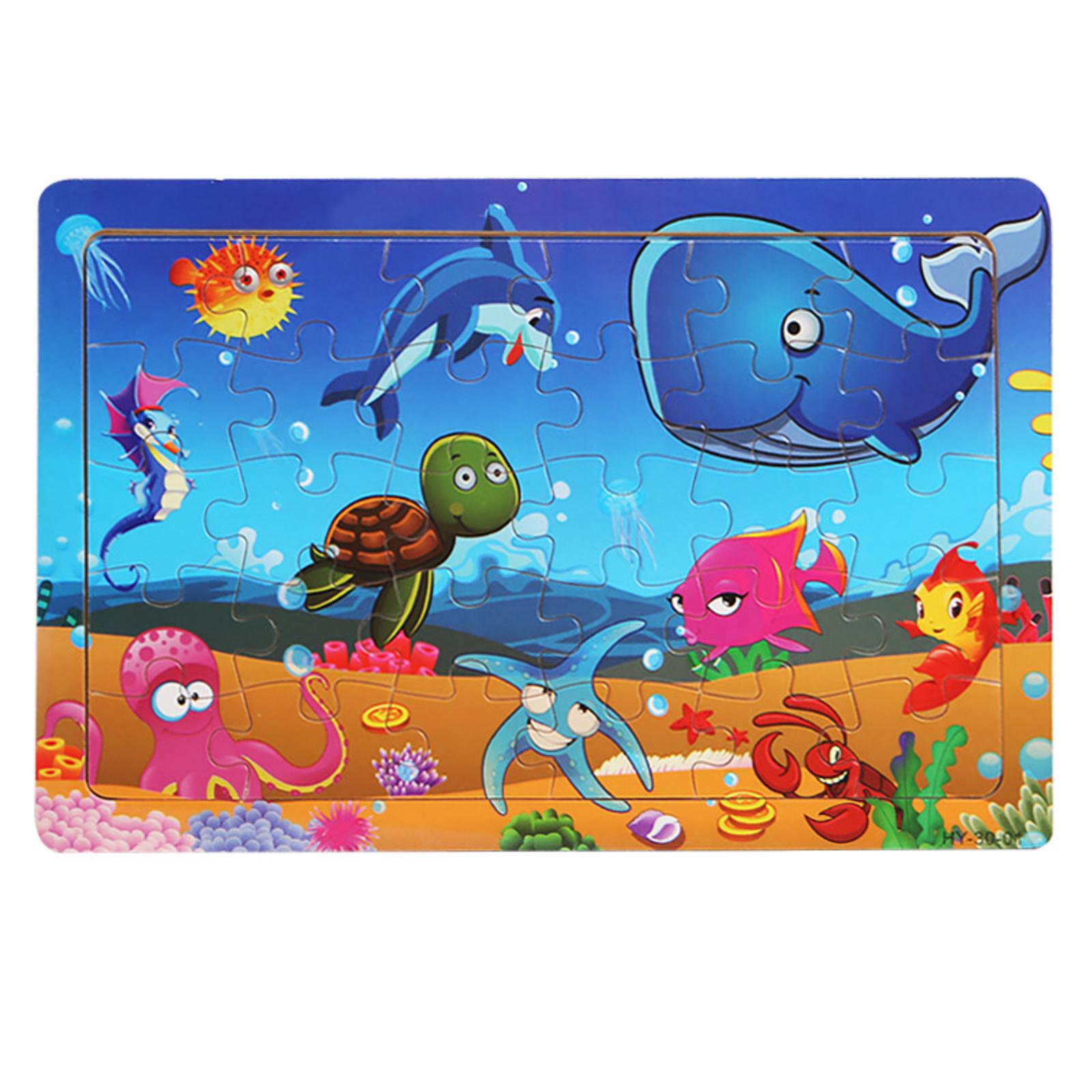 

Wooden Cartoon Animal Puzzle For Early Childhood Education One Size