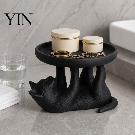Anti-slip Storage Rack Jewelry Rack, Cat Shape, Anti-Falling Ring Holder, Durable Bathroom Shelf Resin Anti-Slip Space-Saving Organizer, for