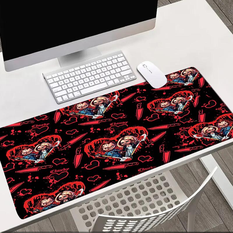 Love And Horror Doll Pattern Mouse Pad Office Desk Mat, Gaming Mouse Pad Mousepad, Keyboard pad,Heavy-Duty Non-Slip Rubber Backing, Gift