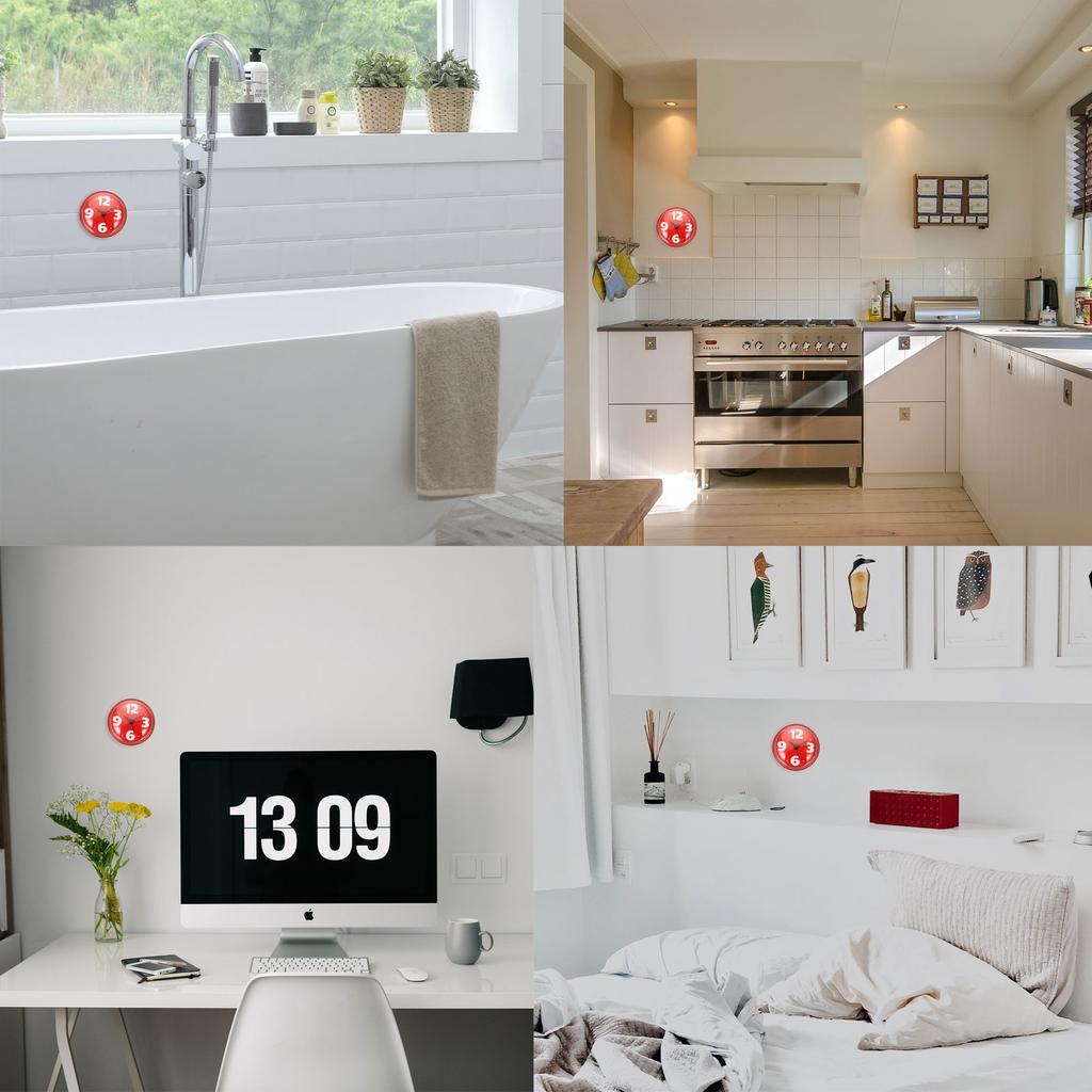 Uxcell 7.5cm Waterproof Mini Shower Clock Small Table Kitchen Living Bathroom Room Wall Clock Toilet Round Sucker Decor Art