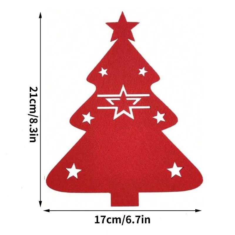 Xmas Tree Cutlery Bag Knife Fork Spoon Felt Holder Bags New Year Christmas Party Tableware Decor Festival Table Ornament