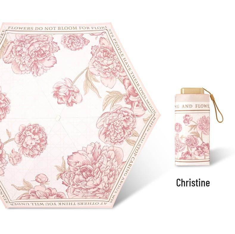 

Шестисекционный компактный зонт с защитой от УФ-лучей - Женский складной солнцезащитный и дождевой зонт двойного назначения