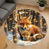 1PC winter foxes Office Round Area Rug, Under Office Chairs Bedroom Living Room Home Decor,Carpet for Office, -1110187