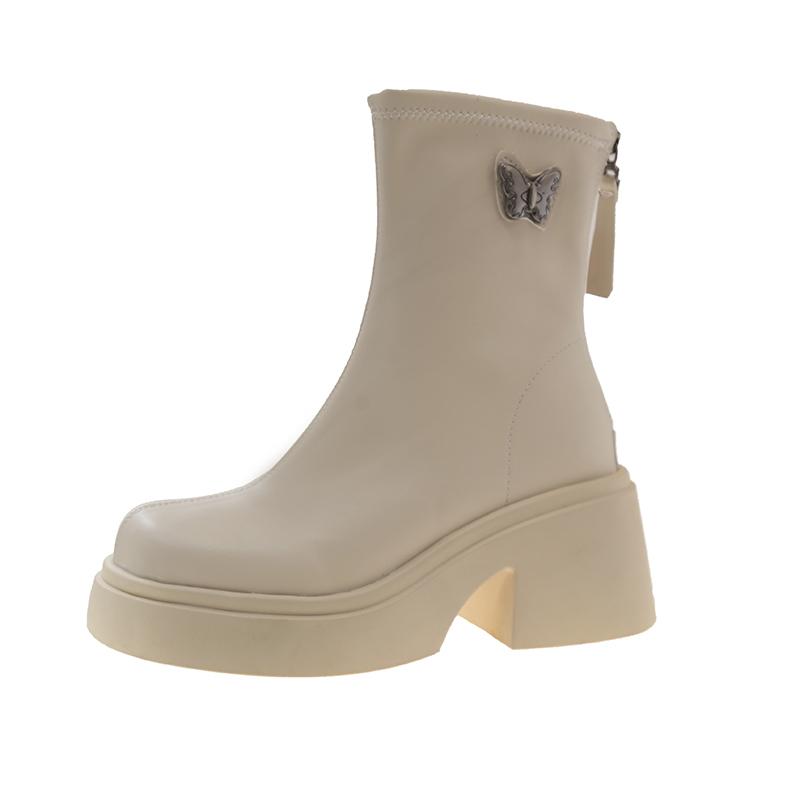 Модные женские ботильоны Butterfly Knot Leather 2024 Новые зимние ботинки для женщин — фото 8