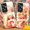 New Cartoon Snake For Oppo A79 5G 58 78 74 60 4G Reno 11F Realme GT 6 11 Note 50 10 C55 X2 Tempered Glass Black Phone Case