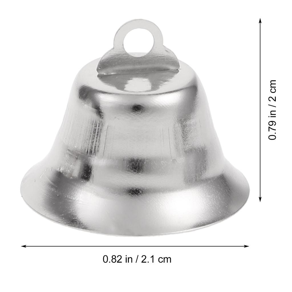20Pcs Christmas Bells Decoration Metal Small Jingle Bells Xmas Tree Ornaments for DIY Crafts Holiday Party Decoration Silver