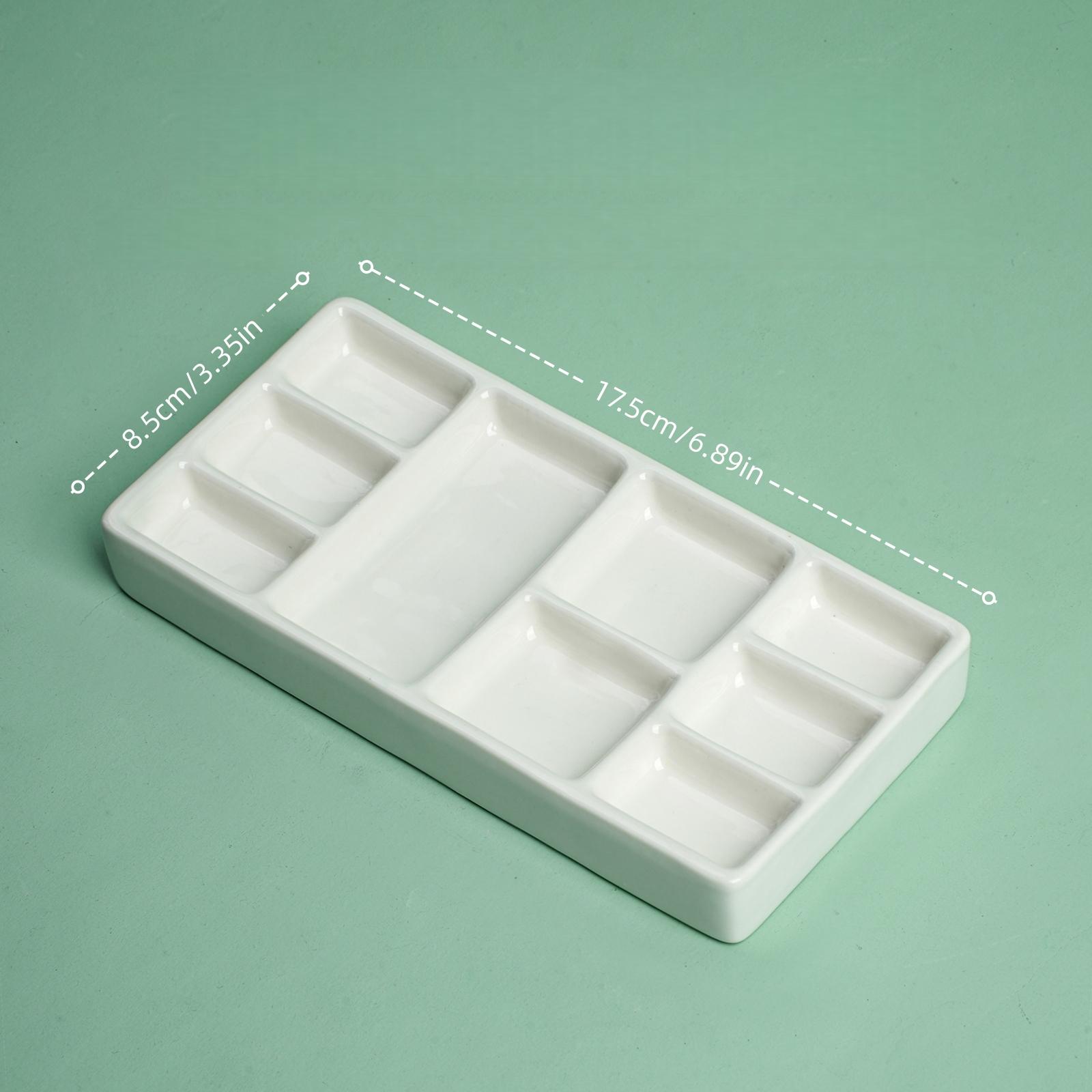 Ceramic Multi-Compartment Palette Chinese ink, watercolour, oil and gouache paint palettes Multi-purpose porcelain plate белый