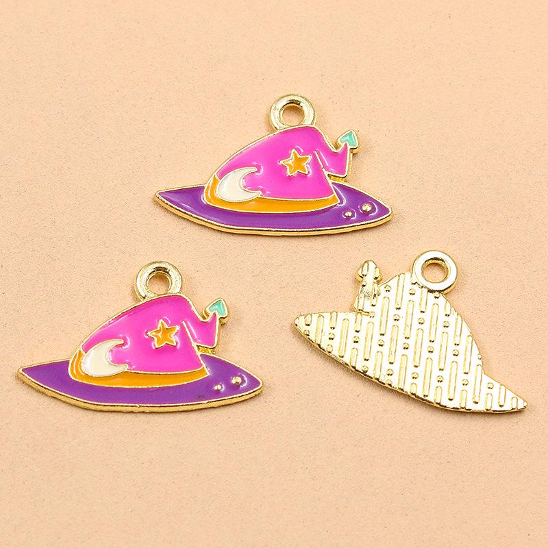 DIY Halloween Alloy Jewelry Charms: KC Gold Drip Oil Bat, Pumpkin, Ghost Pendants