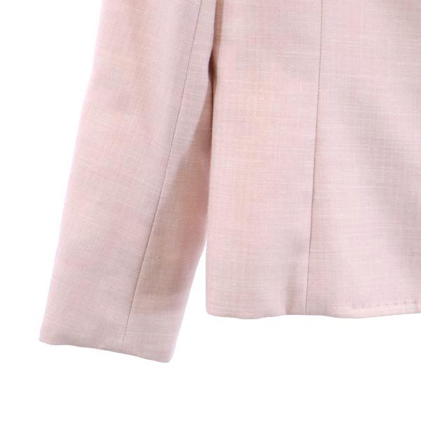 Aquascutum Made in Japan Wool Blend Herringbone Skirt suit Setup 9 Pink Women Used