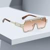 Fashionable Sunglasses For Women Geometric Gold Frame Sunglasses With Metal Stripes Personalized And Charming Women'S Glasses