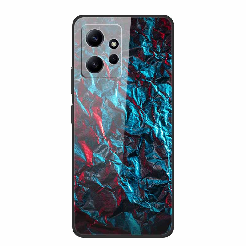 Marble For Redmi Note 12 4G Glass Case Tempered Back Cover Hard Cases For Xiaomi Redmi Note12 4G Protective Shell Colorful Capa