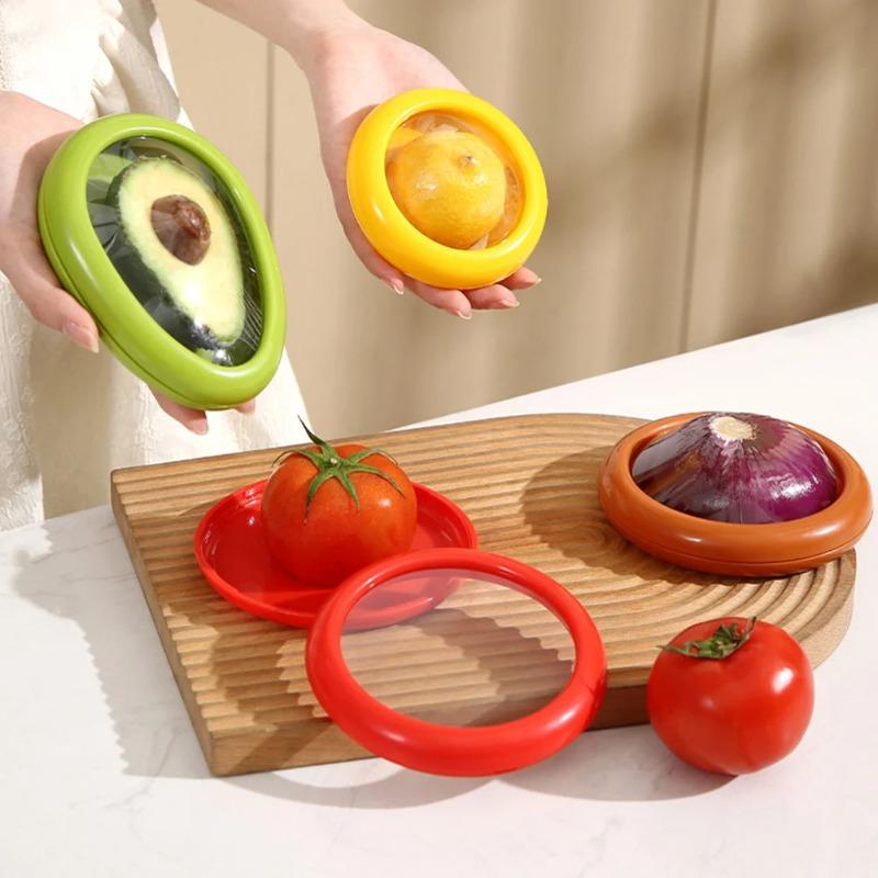 Fruit and Vegetable Storage Containers Reusable Silicone Refrigerator Box Storage Bowls Saver Holder Keeper Foronion Tomato