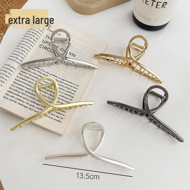 Large Metal Shark Hair Claw Clip – Korean Style Celebrity Hairpin