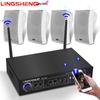 LINGSHENG Wireless Bluetooth Amplifier with Wall-mounted Speakers System CN Plug (adapter Included)