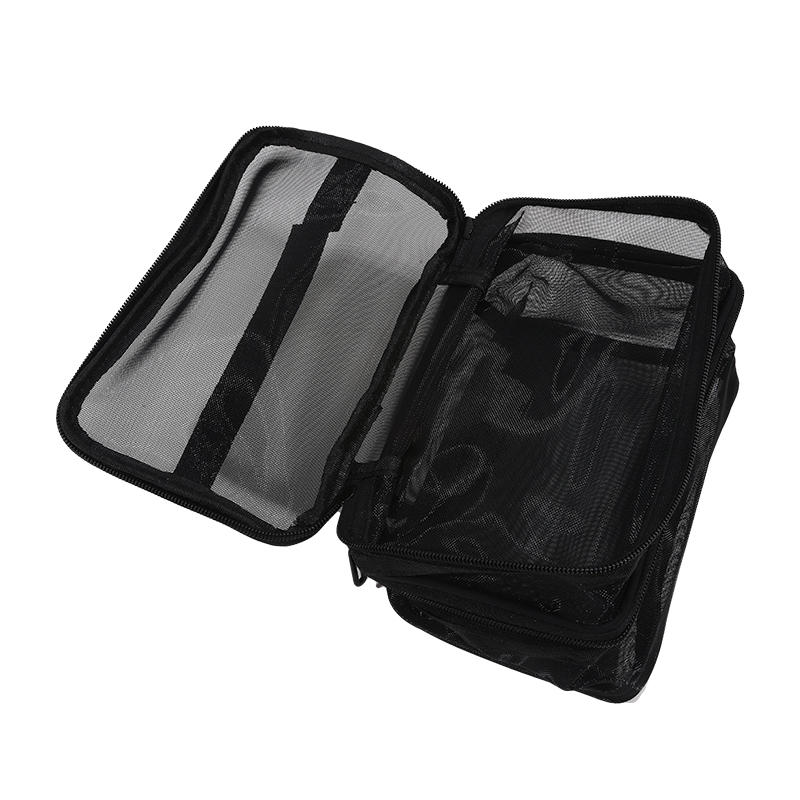 Women Clear Mesh Cosmetic Bag Dual Layer Travel Toiletry Bags Make Up Organizer Waterproof Brushes Holder Pouch
