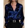 Spring and autumn elegant printed women's top, countryside casual style