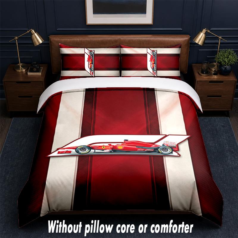 F1 Design Bed Bedding Set 1 Duvet Cover + 2 Pillowcases Soft Breathable Household Bed Linens