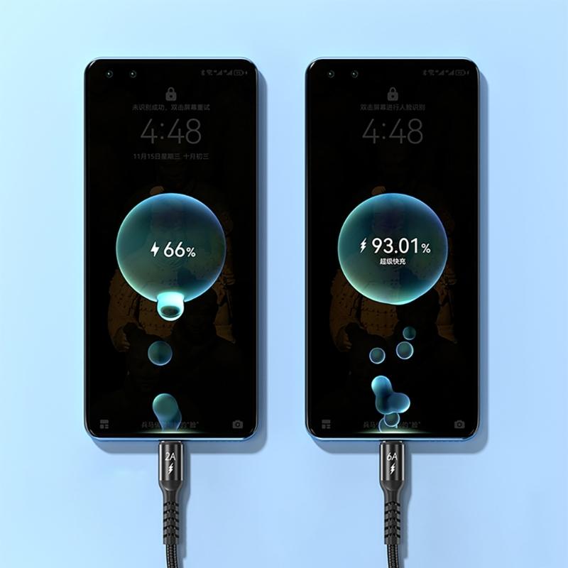 2 In 1 USB Charging Cord Wire Nylon Weaving with USB 5Pin and Type C Output Connectors for Phones Tablets Laptops