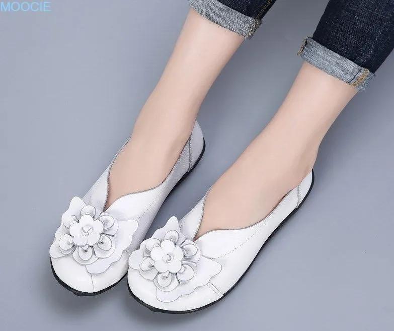 Ladies Summer Loafers Breathable Shoes Bow Flats Casual Shoes