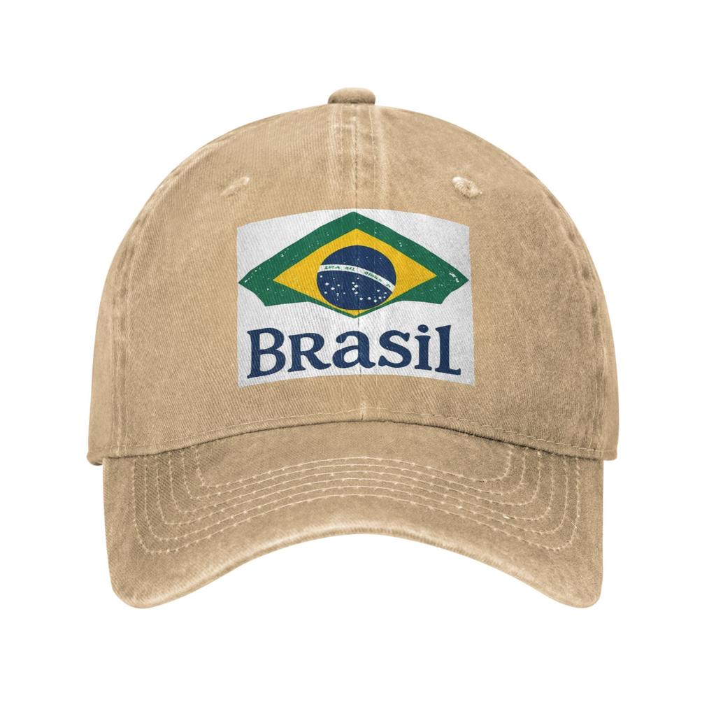 Brazil Flag Washed Denim Cap Casual Baseball Caps Adjustable Hat Summer Unisex Baseball Hats