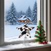 Soft Fabric Star Tree Topper Plush Star Christmas Treetop Ornament with Milk Cow Pattern for Farmhouse Holiday Home Decor