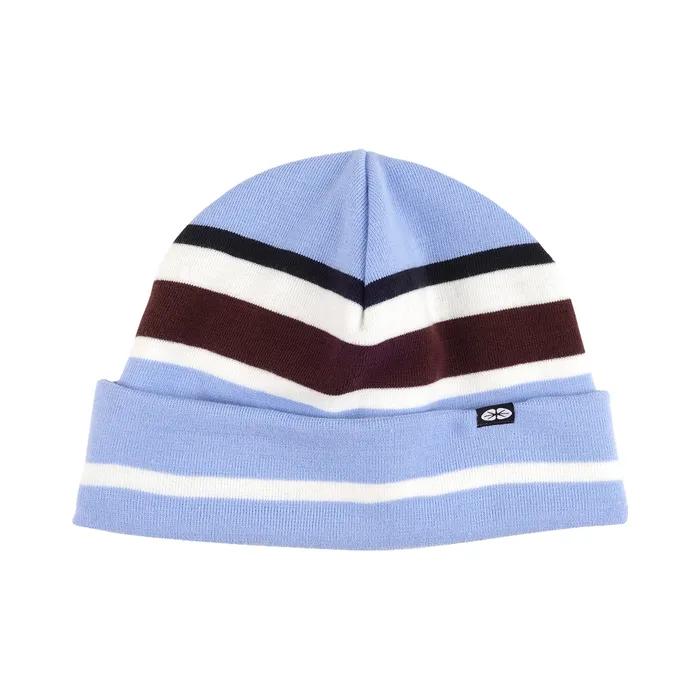 Reversible Stripe Beanie Skyblue