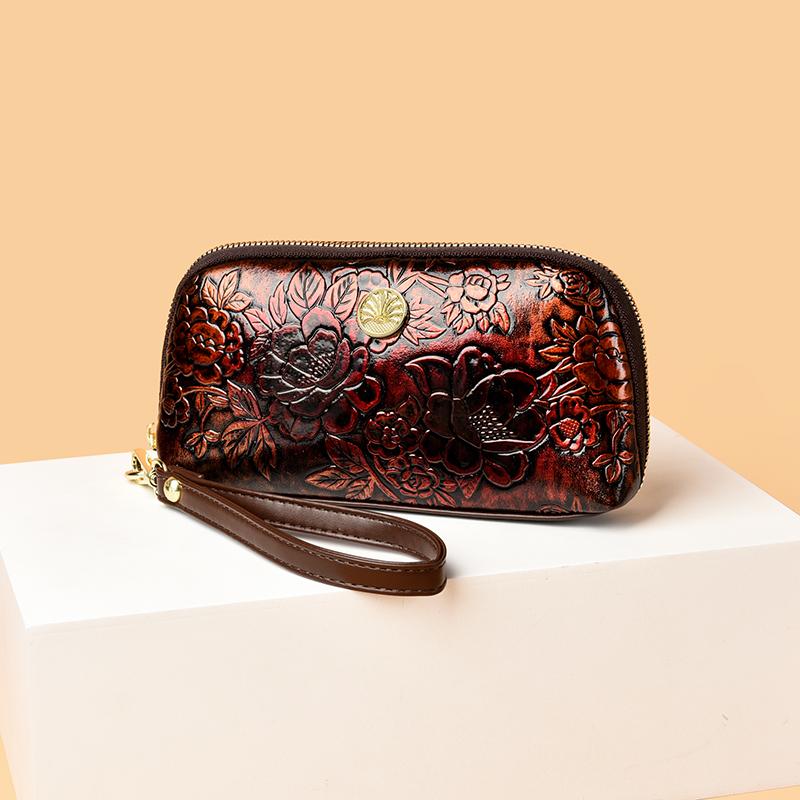 

Long Wallet for Women with Wristlet Strap Phone Clutch Purse for Evening Party Daily Use Card Holder Zip Handbag червоний