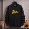 Year of the Horse Plus Size Men's Red Hoodie - Velvet, Round Neck, Festive & Warm