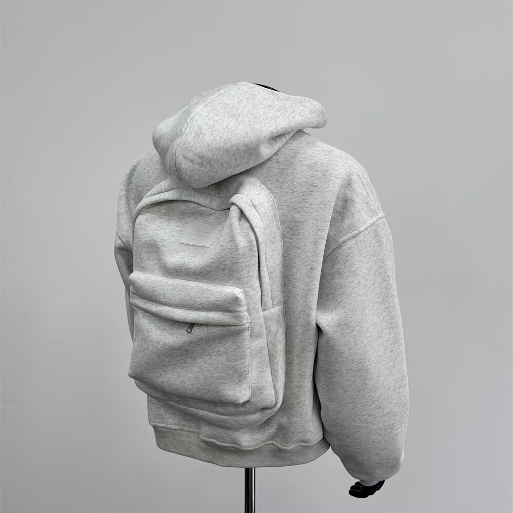

Design Sense Splicing Sweater High Street Ruffian Handsome Hoodie American Heavy Deconstruction Hooded Men s Winter Trend Brand M