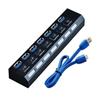 USB 3.0 Hub Power Adapter Multi USB Splitter 7 Port Multiple USB 3.0 2.0 Hub Expander USB Hub with Switches for PC Desktop