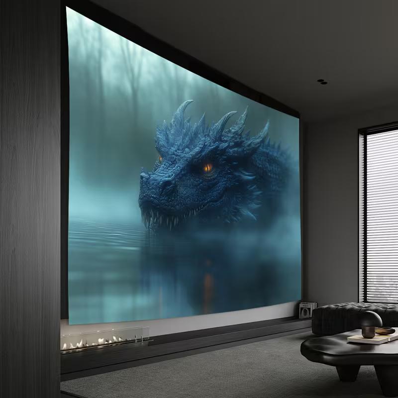 2D Ferocious Dragon Tapestry Mythical Creature Home Background Decor