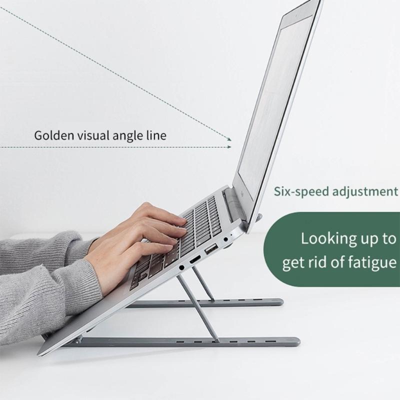 Ergonomischer faltbarer Laptop-Ständer Tragbarer Desktop-Ständer Verstellbar 6 Stufen Vertikal Platzsparendes Dock für Laptop Tablet
