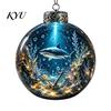 Coastal Style Home Seasonal Ornaments Ocean Animal Christmas Ball Ornament, 3D Marine Life Hanging Decoration, Theme Beach Xmas Tree Pendant