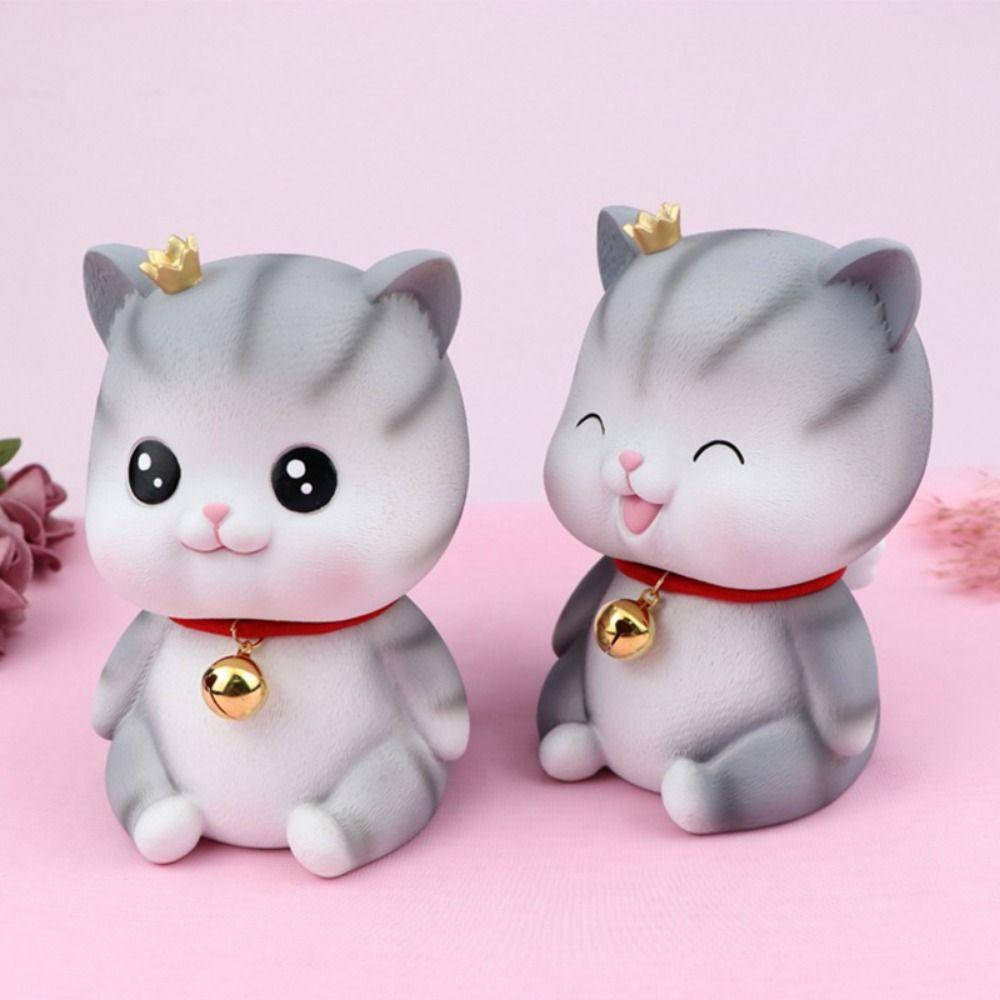 Cartoon Cat Piggy Bank Anti-fall Cat Saving Box Creative Desktop Cat Ornament Children Toys